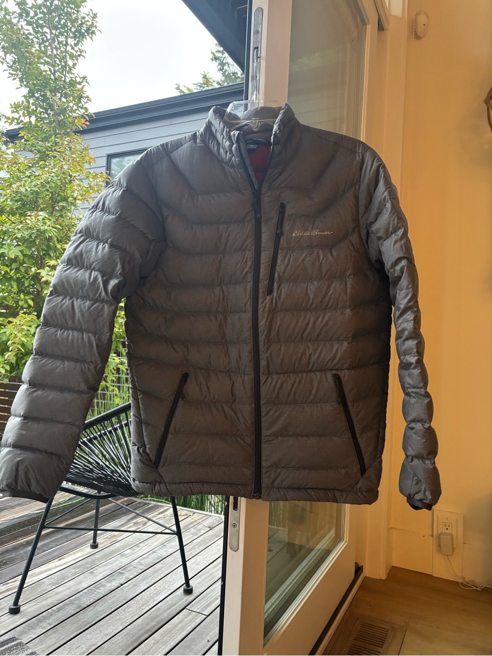Eddie Bauer Men's Charcoal Lightweight Puffer Jacket